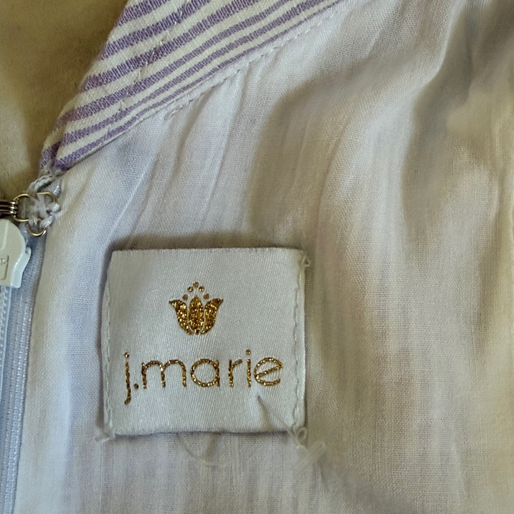 J.Marie Melissa Striped Romper with Colorful Floral Embroidered size small - Picture 7 of 8